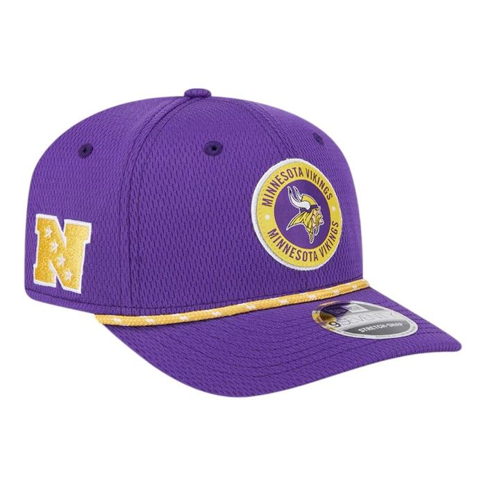 Youth Minnesota Vikings Purple 2024 NFL Sideline New Era 9SEVENTY Stretch Snap Hat