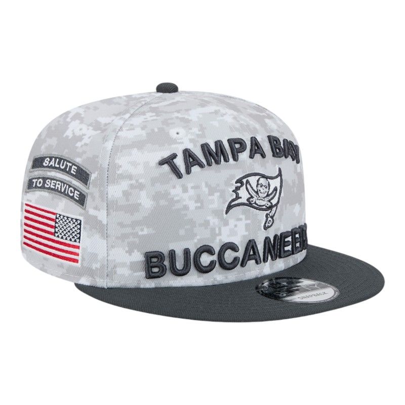 Tampa Bay Buccaneers White Camo and Graphite 2024 NFL Salute to Service New Era 9FIFTY Snapback Hat