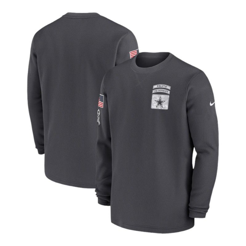 Dallas Cowboys Anthracite 2024 Nike Salute To Service Long Sleeve T Shirt
