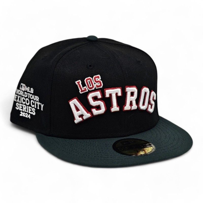 Houston Astros Black and Green Leon in the Lab Mexico Flag Batty Mexico City Series Patch Gray UV 59FIFTY Fitted Hat