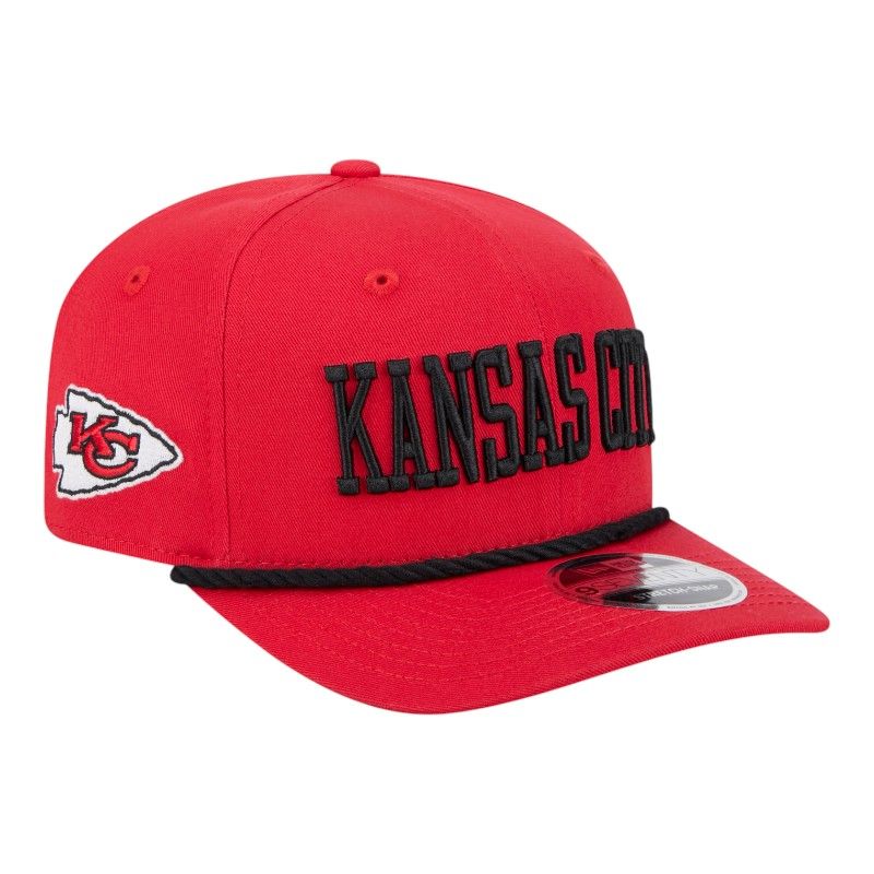 Kans Rope Kansas City Chiefs Red with Black Rope New Era 9SEVENTY Stretch Snap Hat