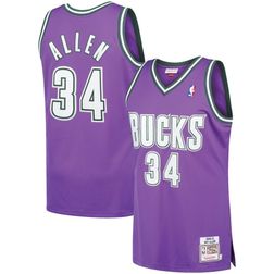 Youth Ray Allen Milwaukee Bucks Mitchell & Ness 2000-01 Hardwood Classics Authentic Player Purple Jersey