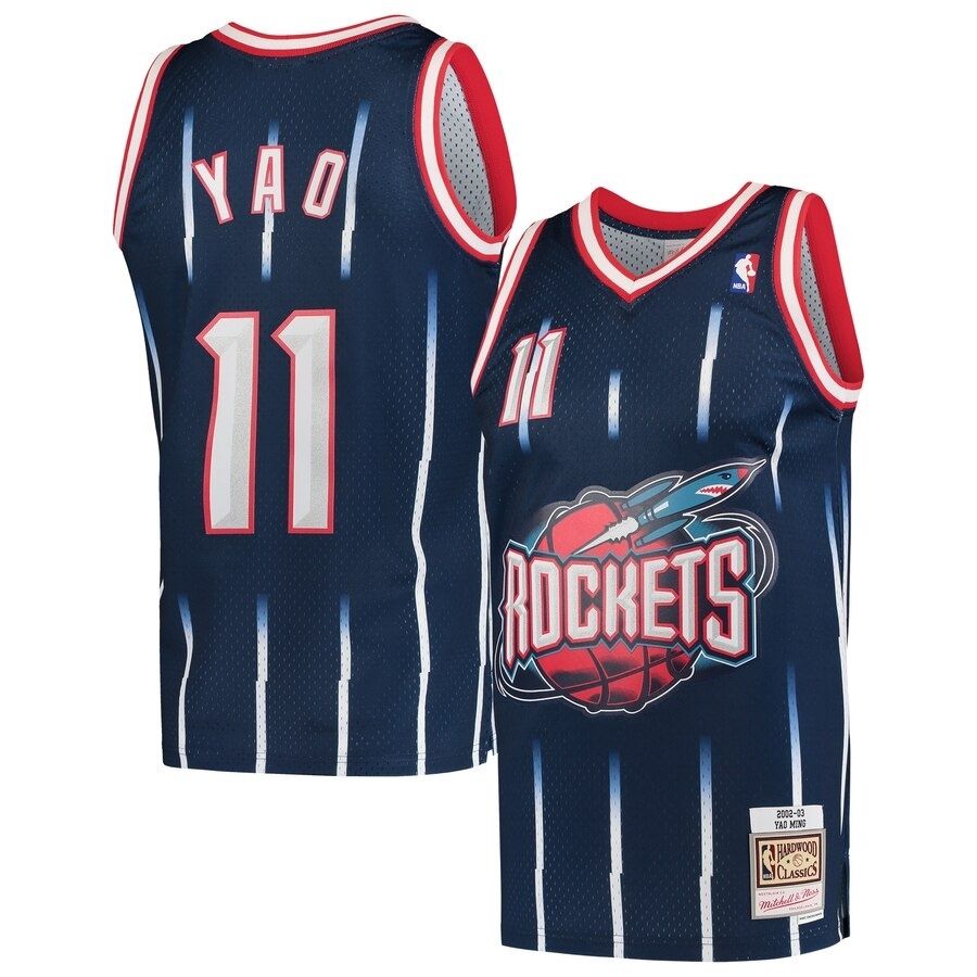 Yao Ming Houston Rockets Mitchell & Ness 2002-03 Hardwood Classics Swingman  Navy Jersey