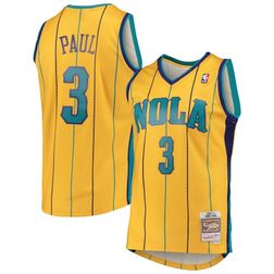 New Orleans Hornets Chris Paul Mitchell & Ness Swingman Yellow Jersey 2010-11 