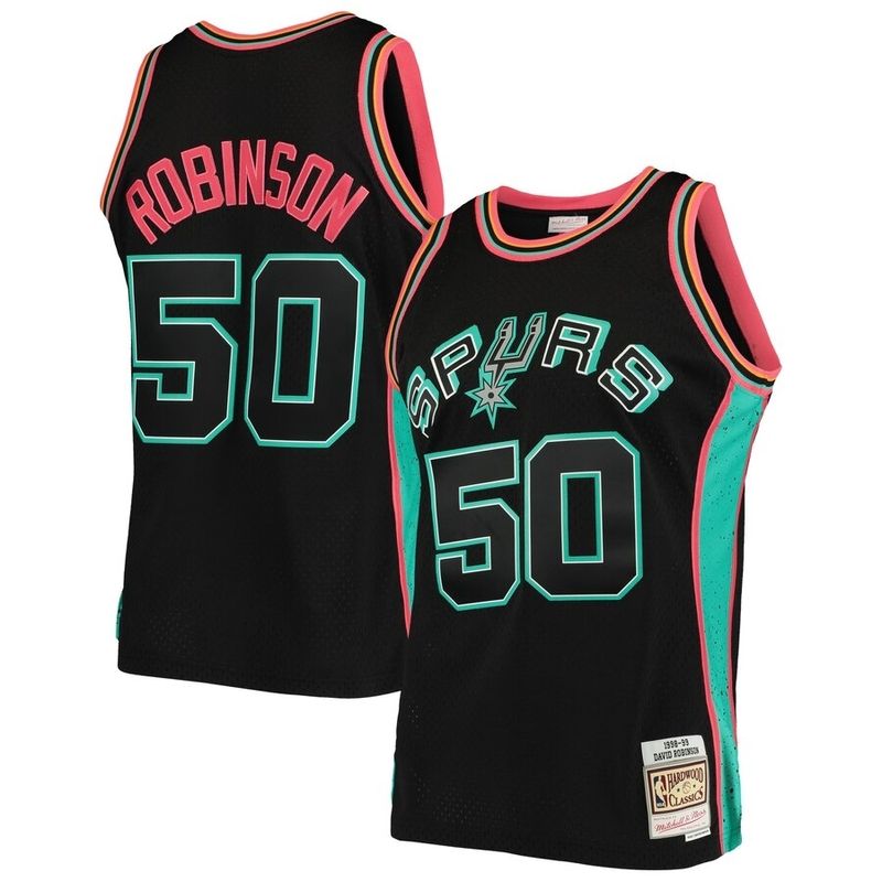 San Antonio Spurs David Robinson Mitchell & Ness Rings Collection Swingman  Black Jersey Men's