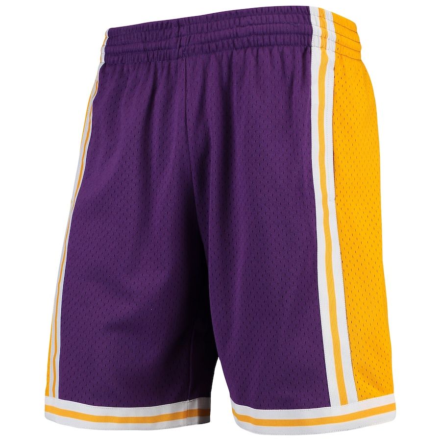Los Angeles Lakers Mitchell Ness Hardwood Classics Team Purple Swingman Shorts