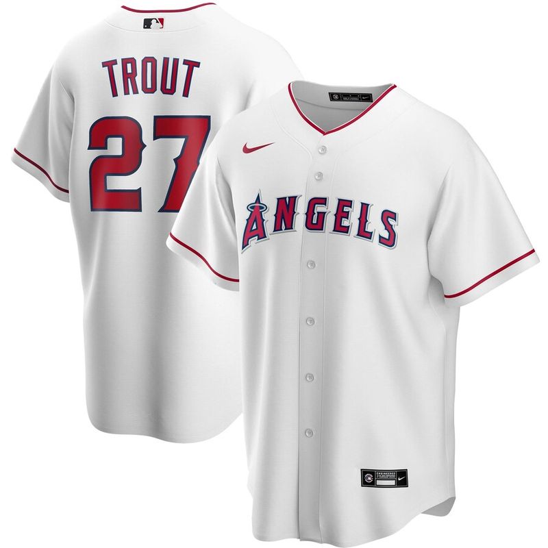 Los Angeles Angels Mike Trout Youth Nike Home 2020 Replica White Player  Jersey