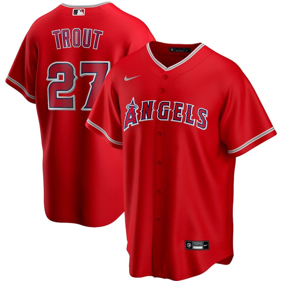 Nike Men's Los Angeles Angels Mike Trout Red Alternate Replica Player Jersey