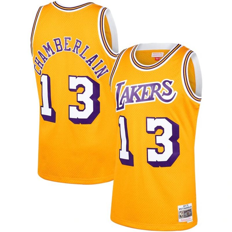 Men's Mitchell & Ness Wilt Chamberlain Gold San Francisco Warriors