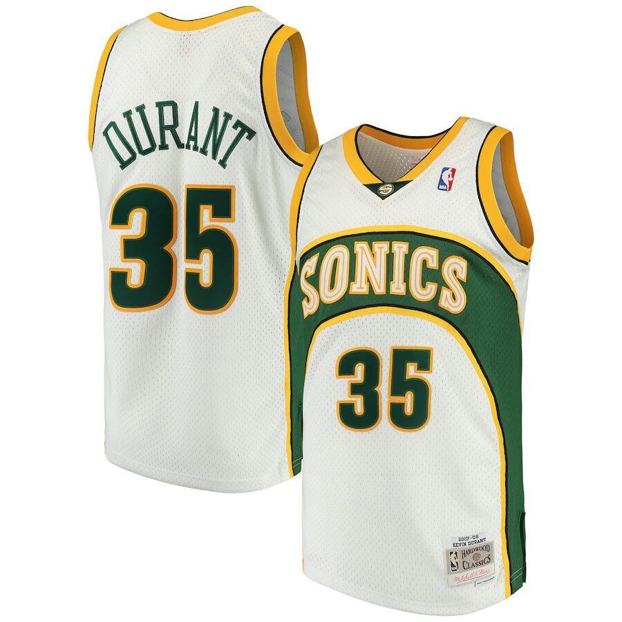 Seattle Supersonics Kevin Durant 2007-08 Hardwood Classics Road Swingman  Jersey - White/Green - Youth