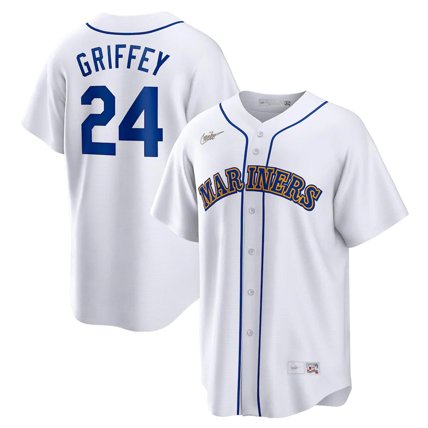 Nike Men's Seattle Mariners Ken Griffey Jr. White Home Cooperstown Collection Player Jersey