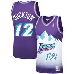 Utah Jazz John Stockton Mitchell & Ness 1996-97 Hardwood Classics Swingman Player Purple Jersey