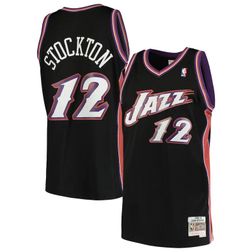 Utah Jazz John Stockton Mitchell & Ness Black Hardwood Classics 1998-99 Swingman Jersey