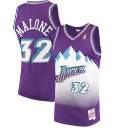 Utah Jazz Karl Malone Mitchell & Ness Purple Hardwood Classics 1996-97 Swingman Jersey