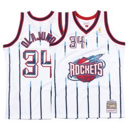 Houston Rockets Hakeem Olajuwon Mitchell & Ness 1996-97 Hardwood Classics Swingman Player White Jersey
