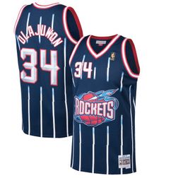 Houston Rockets Hakeem Olajuwon Mitchell & Ness 1996-97 Hardwood Classics Swingman Player Navy Jersey