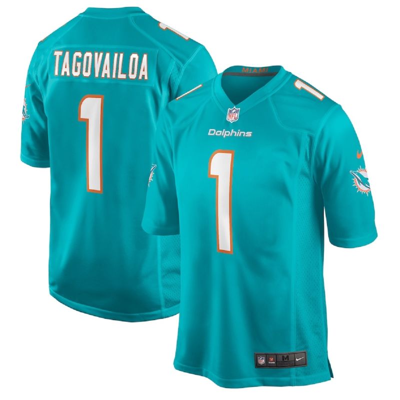 Miami Dolphins Tua Tagovailoa Aqua Nike Game Jersey