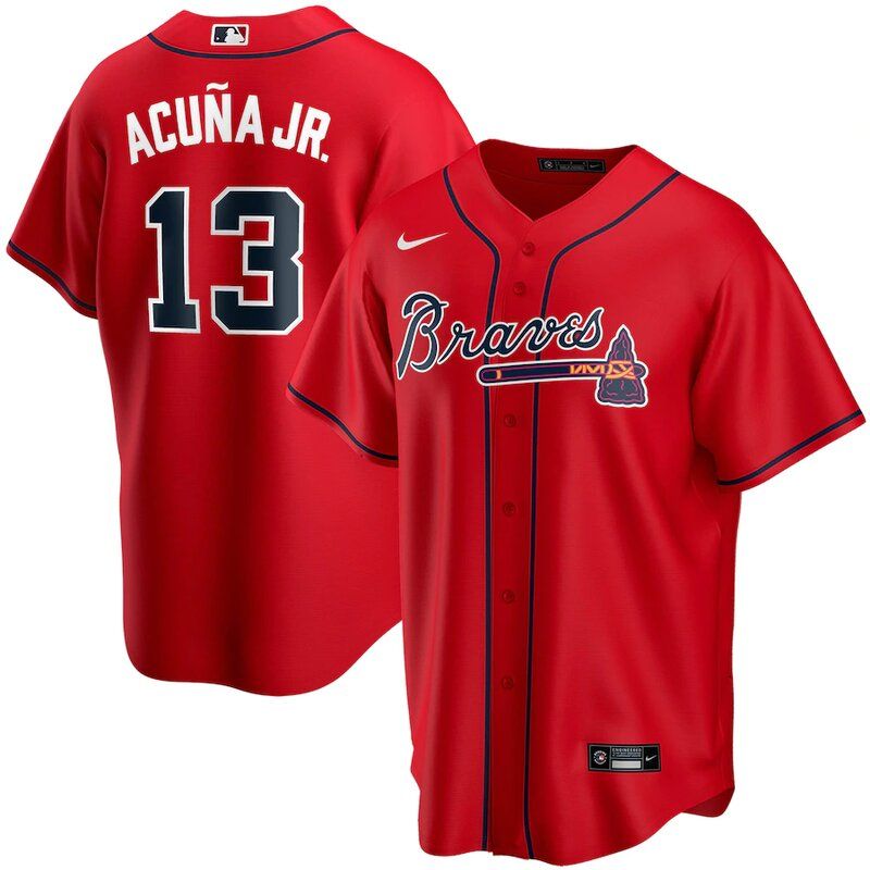 Youth Atlanta Braves Ronald Acuna Jr. Nike Red Alternate 2020 Player Jersey