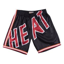 Miami Heat Big Face Mitchell & Ness Black Shorts