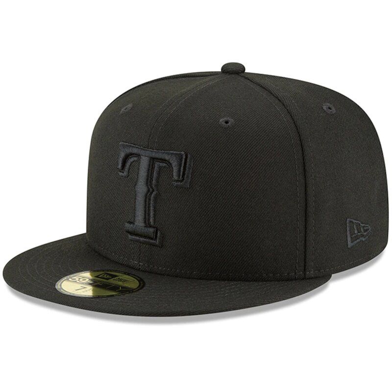 Texas Rangers New Era Primary Logo Basic 59FIFTY Fitted Black Hat