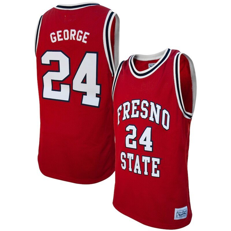 Paul George Fresno State Bulldogs Red Alumni Retro Brand Basketball Jersey