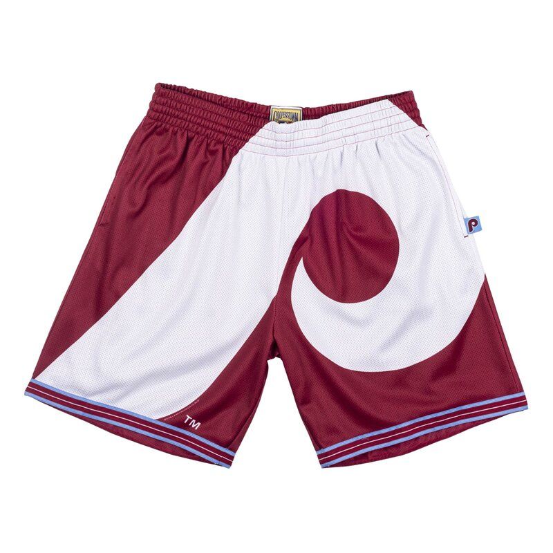 Mitchell & Ness Philadelphia Phillies Maroon Pull On Active Shorts Mens  2XL