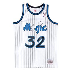 Orlando Magic Shaquille O'Neal Mitchell & Ness 1993-94 Hardwood Classics Swingman Player White Pinstripe Jersey