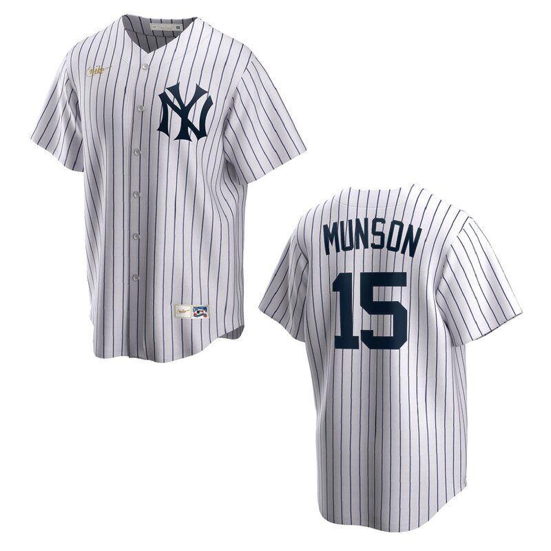 Nike Thurman Munson Jersey - NY Yankees Pinstripe Cooperstown Throwback Jersey