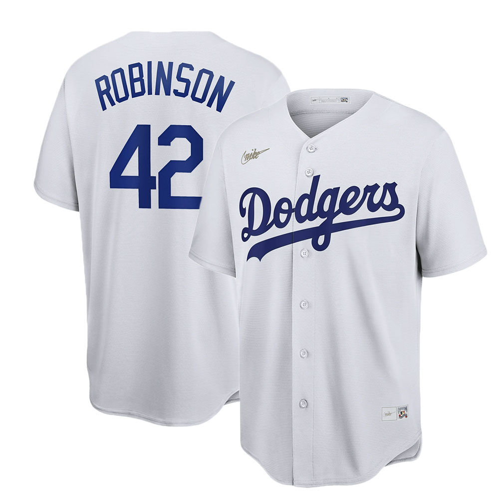Brooklyn Dodgers Jackie Robinson Nike Home Cooperstown Collection Player  White Jersey