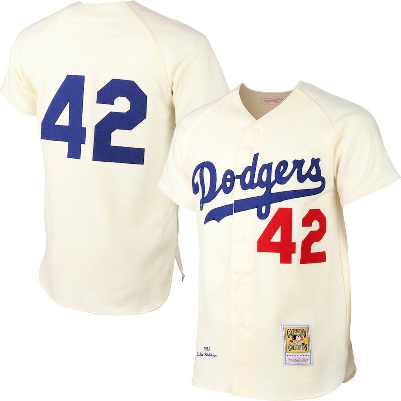 Jackie Robinson Brooklyn Dodgers Mitchell & Ness MLB Authentic Jersey -  Cream