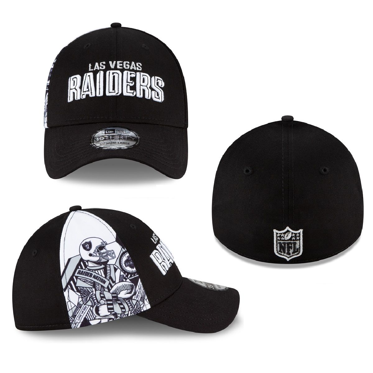 Las Vegas Raiders New Era Draft 39THIRTY Stretch Fit Cap