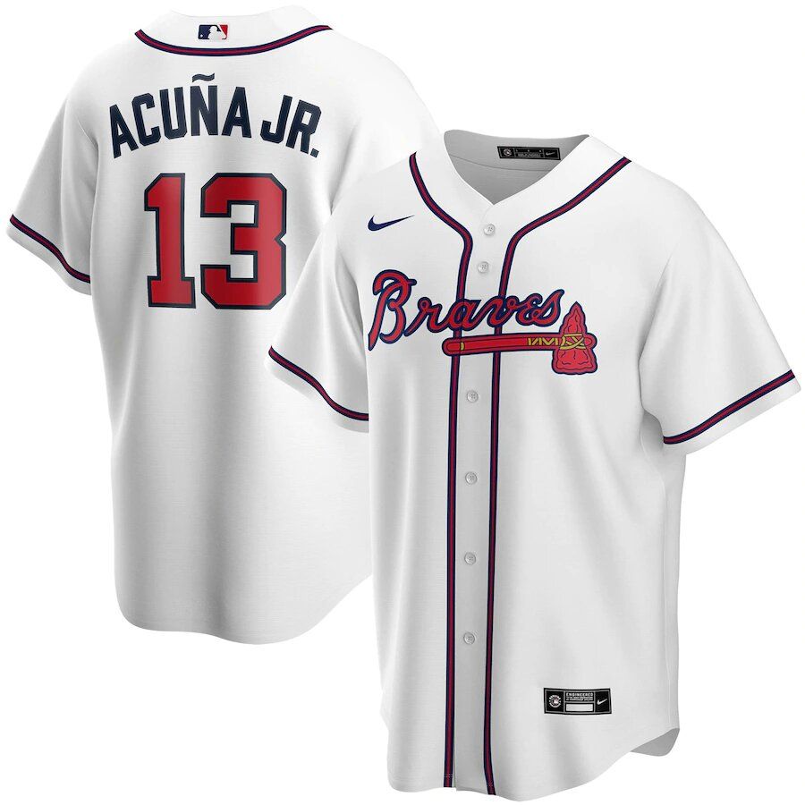 Men's Atlanta Braves Ronald Acuna Jr. Nike Gray Road Replica Player Name  Jersey