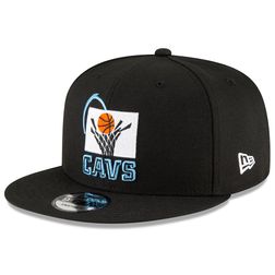 Cleveland Cavaliers Old School Throwback Logo Black New Era 9FIFTY Snapback Hat