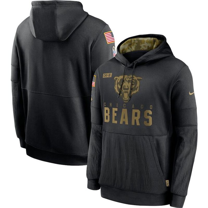 White Chicago Bears nfl salute to service Fleece hoodie pullover 