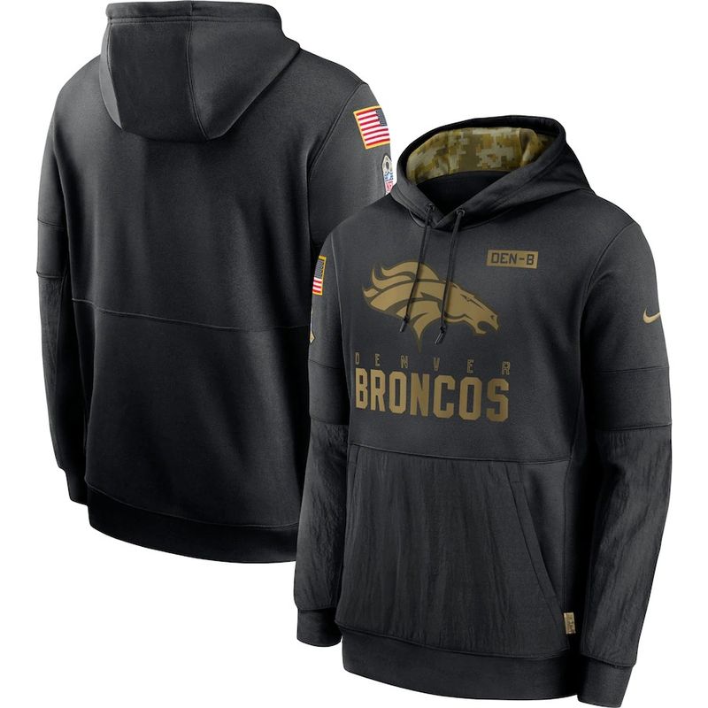 Denver Broncos Nike Black 2020 Salute to Service Sideline Performance  Pullover Hoodie