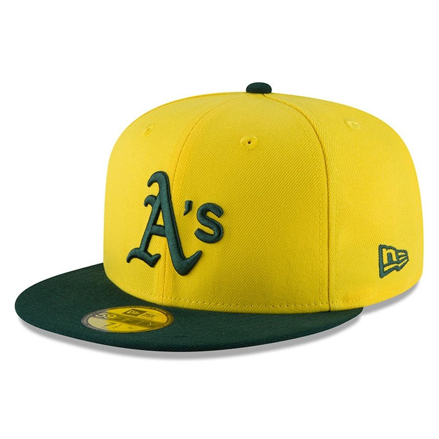 Oakland Athletics Two Tone Yellow Green 59FIFTY Fitted Hat