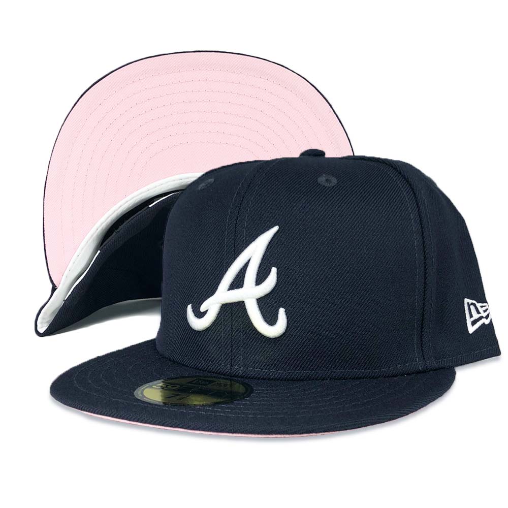 59Fifty Fitted MLB Atlanta Braves Bloom Navy Pink – Fittedz By Malz