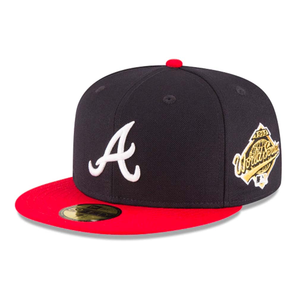 Atlanta Braves New Era Navy/Red Bill With 1995 World Series Patch On Side  59FIFTY Fitted Hat