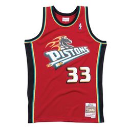 Detroit Pistons Grant Hill Mitchell & Ness 1999-2000 Hardwood Classics Swingman Player Red Jersey