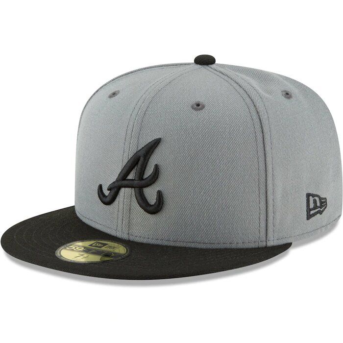 Atlanta Braves New Era Two-Tone Gray Black 59FIFTY Fitted Hat