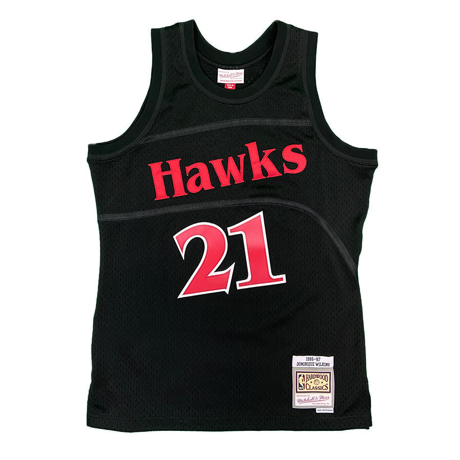 Atlanta Hawks Dominique Wilkins Mitchell & Ness 1986-87 Hardwood Classics  Black Swingman Jersey