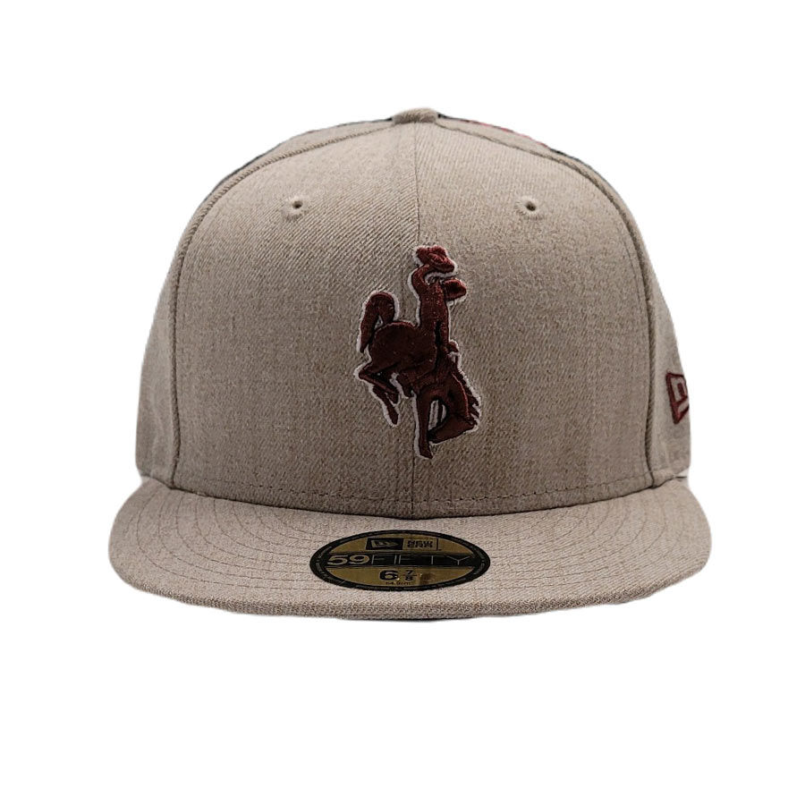 Wyoming Cowboys New Era 5950 Hat - Stone Walnut