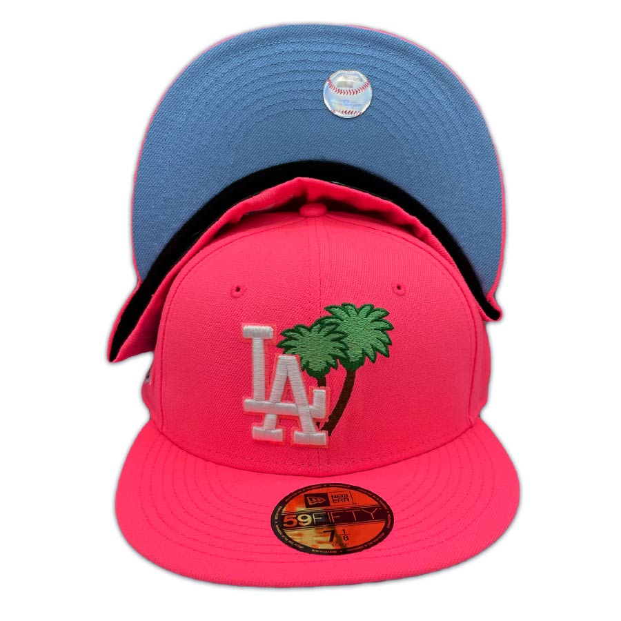 LOS ANGELES DODGERS 60TH ANNIVERSARY DARK GREEN BROWN VISOR PINK