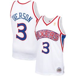 Philadelphia 76ers Allen Iverson Rookie Year Mitchell & Ness 1996-97 Hardwood Classics White Swingman Jersey