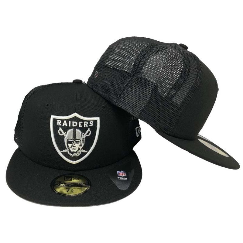 New Era Las Vegas Raiders Black on Black 59FIFTY Fitted Hat 7