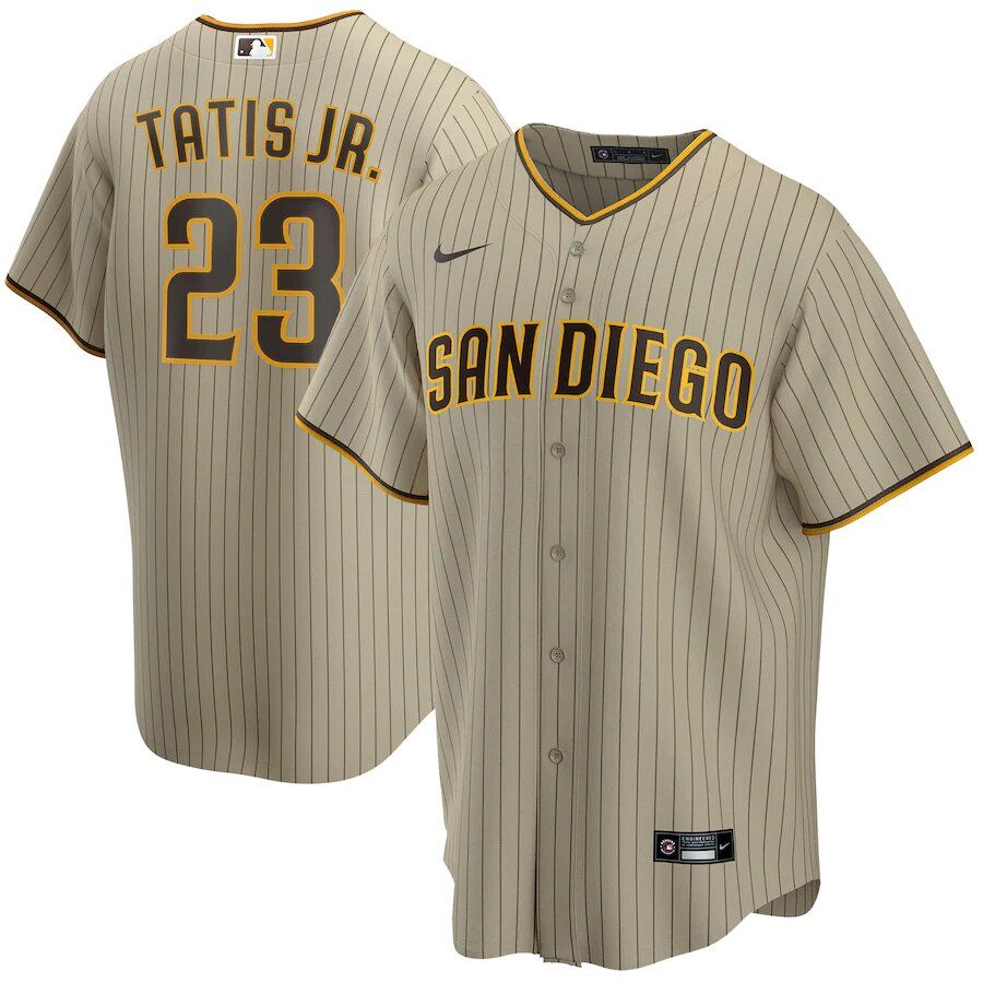 Men's Nike Fernando Tatis Jr. Tan San Diego Padres Alternate Replica Player Jersey Size: Small