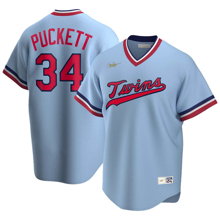 Minnesota Twins Kirby Puckett Cooperstown Blue Nike Player Replica