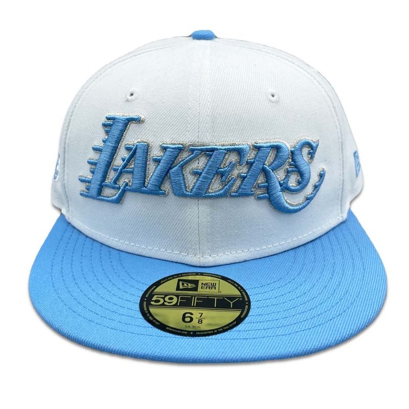 Men's Los Angeles Lakers New Era Black/Light Blue 2-Tone 59FIFTY