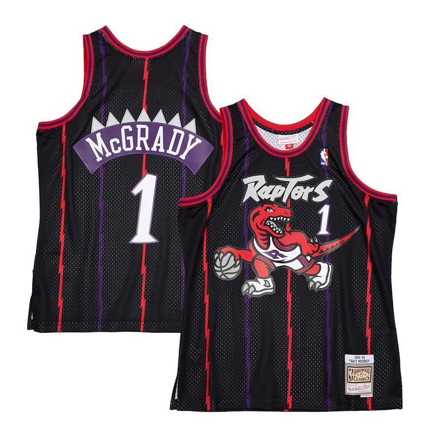 Toronto Raptors Tracy McGrady Mitchell & Ness 1998-99 Hardwood Classics  Reload Swingman Black Jersey