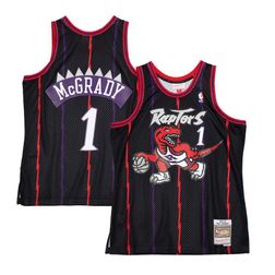 Toronto Raptors Tracy McGrady Mitchell & Ness 1998-99 Hardwood Classics Reload Swingman Black Jersey